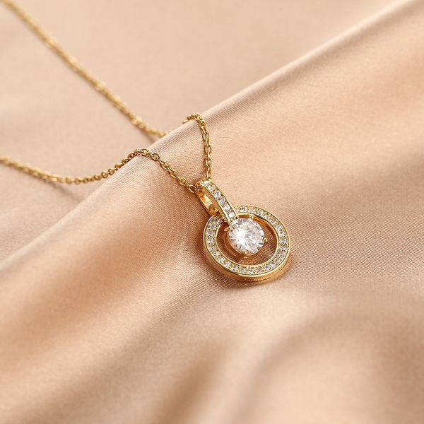 

luxury handmade lock key clover pendant necklace statement jewelry for gift, Silver