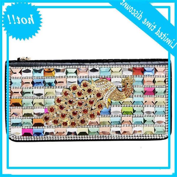 

autumn new with diamond leather fashion lady's hand pocket wallet mobile phone bag