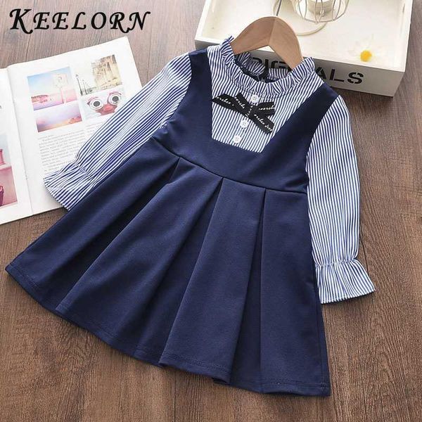 

girl's dresses keelorn girls summer autumn princess flying sleeve print pattern square collar kids dress for kid clothes 2-6y1, Red;yellow