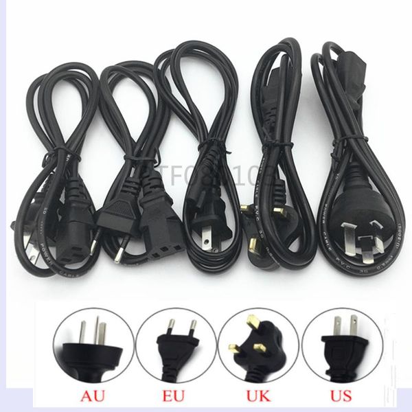 

1pcs universal 3 prong power cord cable 1.2m uk plug / eu plug / us au for deskprinters monitors