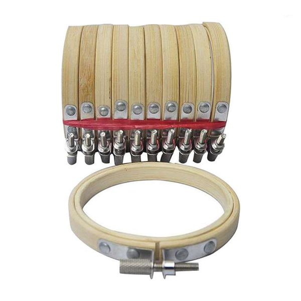 

10 pcs 3inch 8cm round wooden embroidery hoops set adjustable bamboo circle cross stitch hoop ring1, Black
