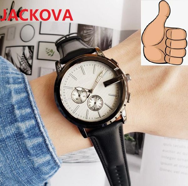 Alt Dials Die Japonya Kuvars Hareketi Chronograph Saatler Set Auger Spor Izle Erkekler ve Kadınlar için Boş Zaman Moda Deri Saat Toptan ve Perakende