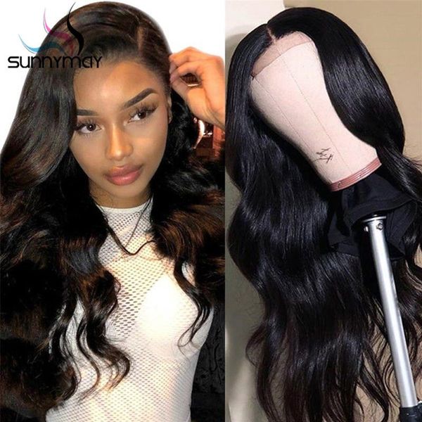 

lace wigs body wave front 150% human hair pre plucked remy with baby, Black;brown