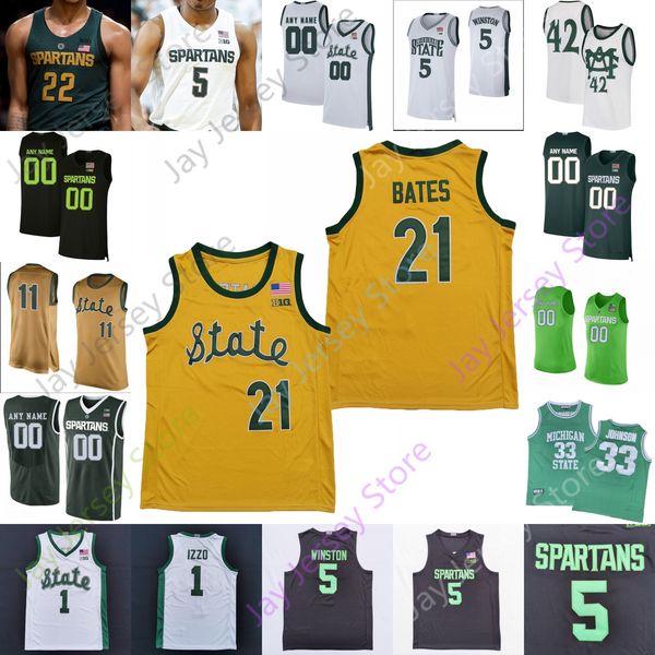 

michigan state spartans basketball jersey ncaa college randolph richardson green foster loyer aaron henry thomas kithier julius marble ii, Black;red