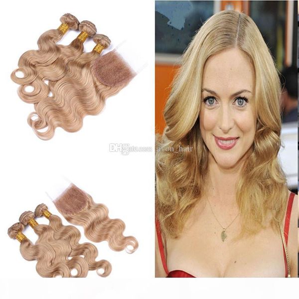 

selling lace closure 4x4 with body wave human hair bundles 4pcs lot brazilian virgin human hair extension with lace closure, Black;brown