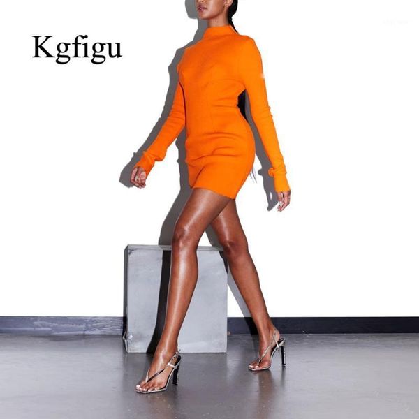 

kgfigu winter dress women long sleeve ribbed zipper womens party zippers mini vestidos ladies casual clothing1, Black;gray