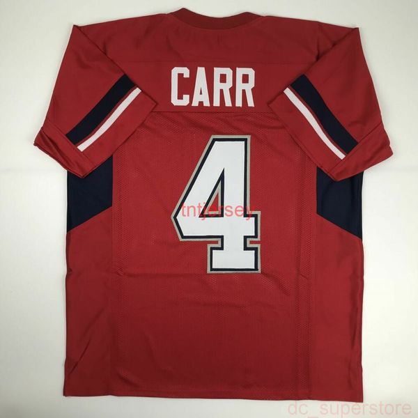 Novo Derek Carr Fresno State Red College Costura costurada Jersey de futebol Adicionar qualquer número de nome