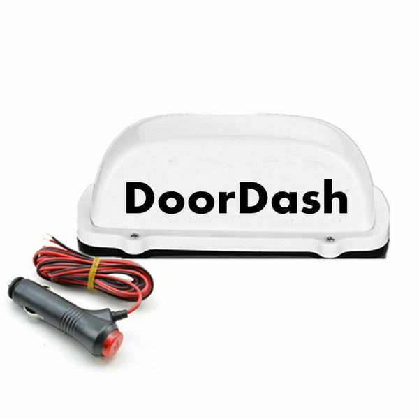 

doordash taxi light car stickers led roof sign 12v wit 3m charger line