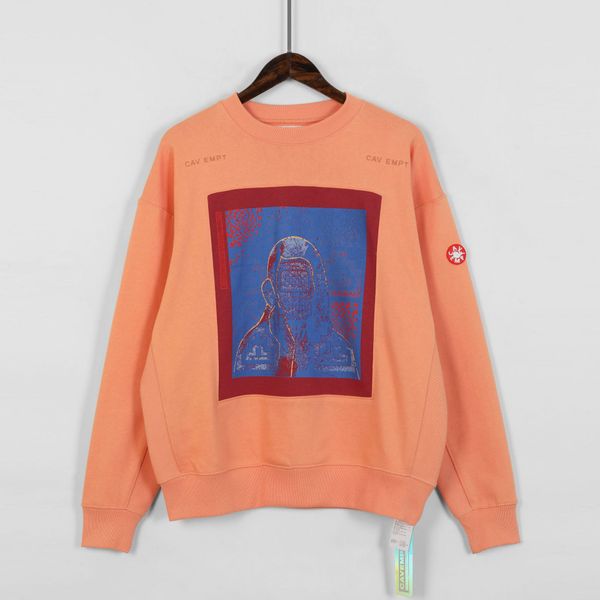 

20ss japanese fashion brand c.e cavempt skull digital phone face orange frame pullover sweater, Black