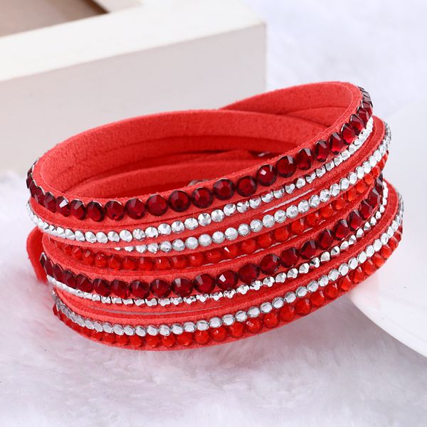 

b2awbracelets new deluxe fashion slake multilayer leather wrap charm bangles with sparkling crystal women sandy beach fi