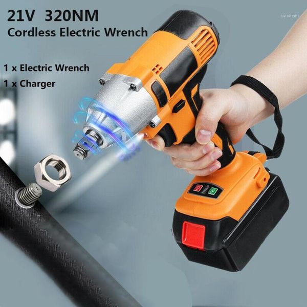 

21v 320nm electric cordless impact wrench brushless motor rechargeable electric torque drilli +battery hand drill tool1