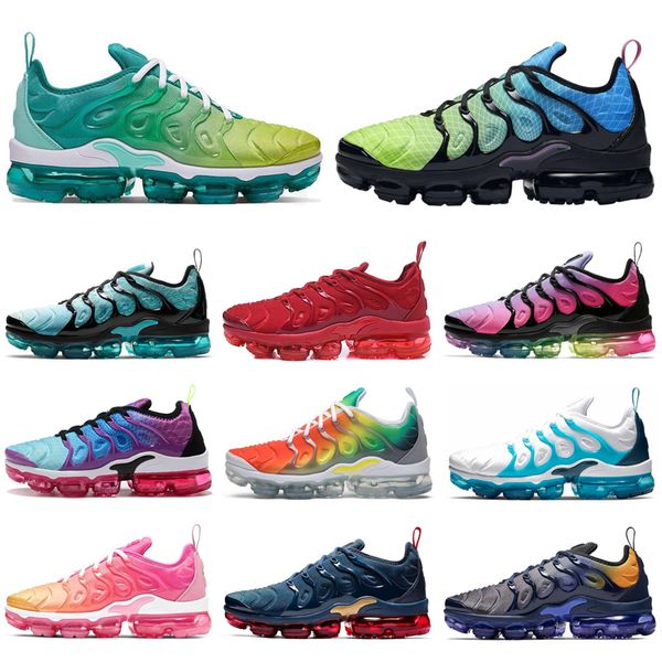 

wholesale tn plus neon men women running shoes triple black ice blue fury rainbow athletic mens womens trainers sports sneakers runners