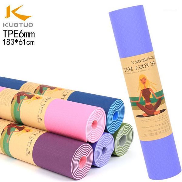 

yoga mat tpe6mm two-color fitness non-slip mat environmentally friendly gymnastics exercise yoga supplies gymnastics1