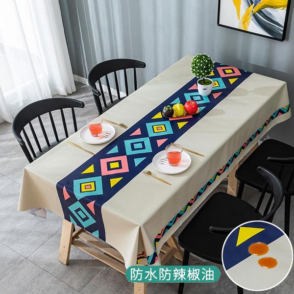 Tabela de pano PVC Tablecloth Retângulo Resistente à Água / Óleo-à prova de toalhas de plástico reutilizáveis ​​resistente resistente para as mesas de jantar