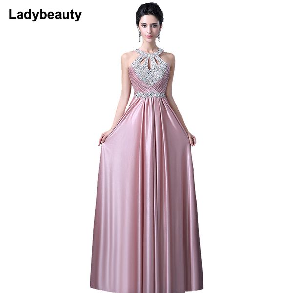 

pluse size red beading pleat silk long evening dresses 2020 backless halter formal dress silm evening party dresses lj201119, White;black