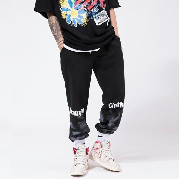 

2020 hip hop streetwear harem pants autumn loose personalized color block casual sweatpants fashion cotton joggers mens trousers1, Black