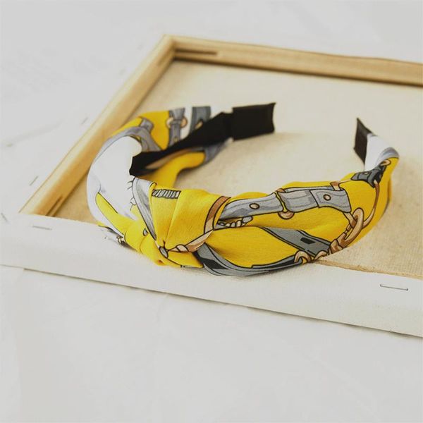 

luxury chain printed cross knot women headband cloth fabric wide hair hoop stretch turban head wrap hairband hair accessories q jllktf