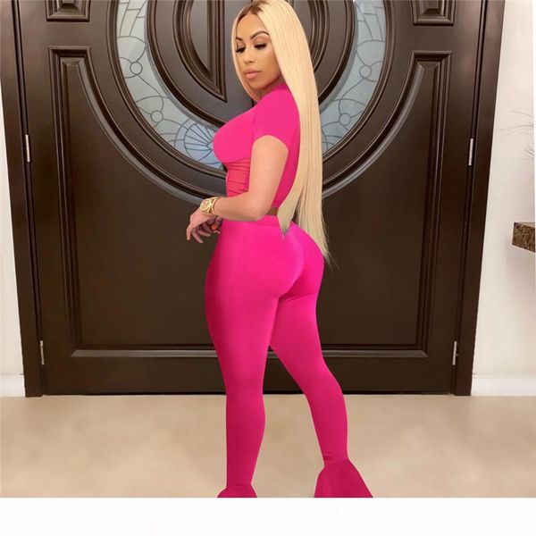 

women mesh panelled sweatsuit two piece set short sleeve crop flared leggings solid color outfits summer clothes jogger suit 3188, Gray