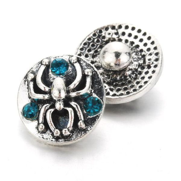 

creative 10pcs lot spider snap jewelry 12mm snap buttons with rhinestone charm button fit snap bracelets bangles for women h sqceux
