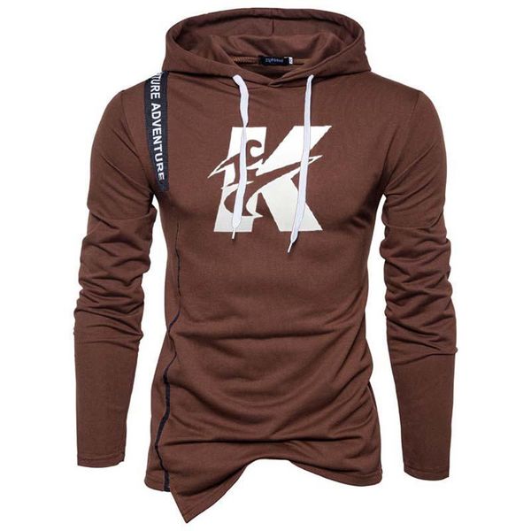 

New trendy brand men's hooded pullover sweater for autumn and winter thickened fleece loose version youth clothes, Black