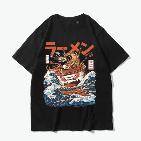 

japanese harajuku t shirts ramen off kanagawa men tshirts drop shipping 3d print short sleeve t-shirt streetwear hip hop tee, White;black