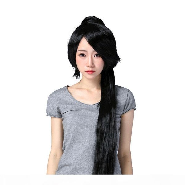 

gt;&gt;&gt;new fashion cosplay soul eater 2 ponytails 120cm black wig, Black;brown