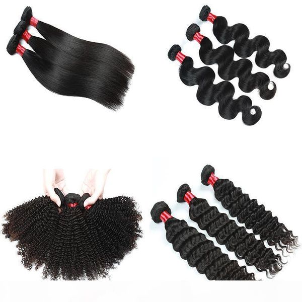 

straight body wave deep wave afro kinky curly human hair bundles brazilian virgin human hair bundles wefts black color 8-28 inch