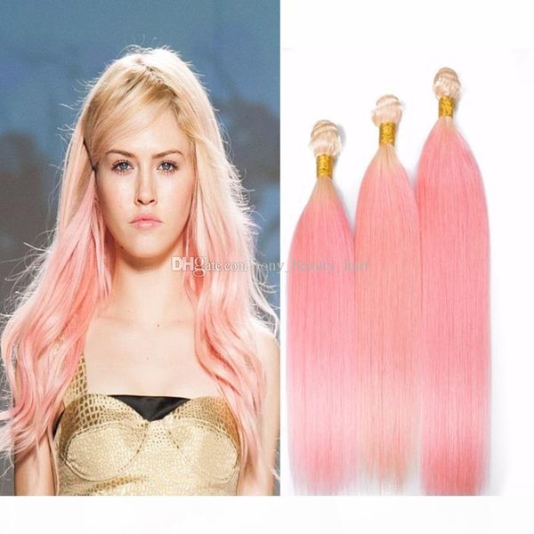 

9a new arrival #613 pink blonde dark roots ombre brazilian silky straight virgin human hair weave weft extensions 3 bundles lot 10-30 stock, Black