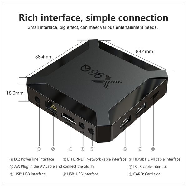 Android TV Box X96Q Boitier TV Box Android 10.0 H313 2GB 16GB Smart TV Box Quad Core 2.4G Wifi 4K Set Top Box