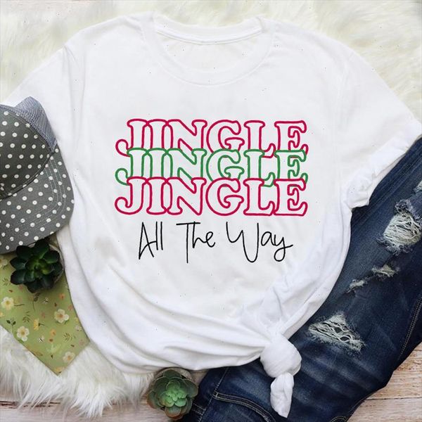

women letters short sleeve fashion cute 90s holiday merry christmas print lady female graphic tees clothes t shirt t shirt, White