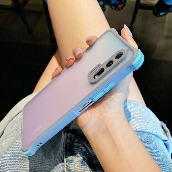 

3four corner fall proof huawei glory 20 mobile phone case enjoy 9plus protective cover transparent frosted 9x creative color contrast 9