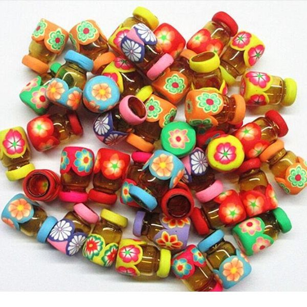 

50pcs/lot 0.5ml glass essential oil bottle small polymer clay pendant wishing bottles glass vials with natural w qylqei