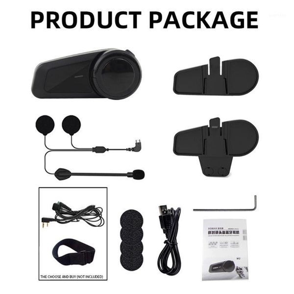 

1000m motorcycle bluetooth helmet headset intercom full duplex wireless 6xdb1