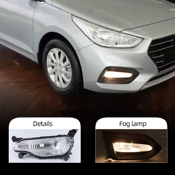 1 Paar Auto Foglamp Nebel Licht Wasserdicht Für Hyundai Solaris Accent 2017 2018 2019 2020 Nebelscheinwerferabdeckung