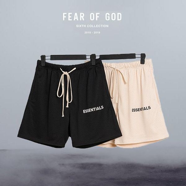 

pants men's essentials casual streetwear men shorts fog fear of god mesh hole sweatpants gym fitness elastic waist active trousers loos, Black