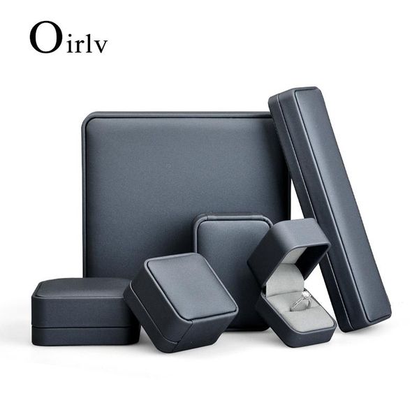 

oirlv ring packaging box leather jewelry box pendant earring storage jewelry organizer case packaging 2020 new, Pink;blue