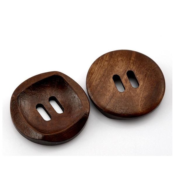 

50 pcs wood sewing buttons for crafts scrapbooking 2 holes round coffee color buttons diy apparel making 3cm(1 1/ bbyhjd, Blike;white