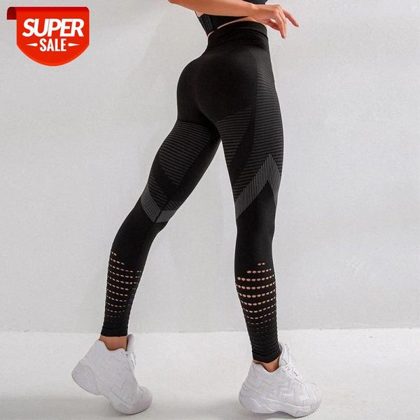

chrleisure women fitness leggings high waist seamless high elastic mesh pants workout leggings breathable slim #m46j, Black;white