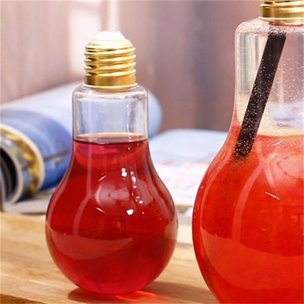 

plastic luminescence light bulb originality water juice milk tea bottle new drink packing beverage bottles disposable 3 8sh f2