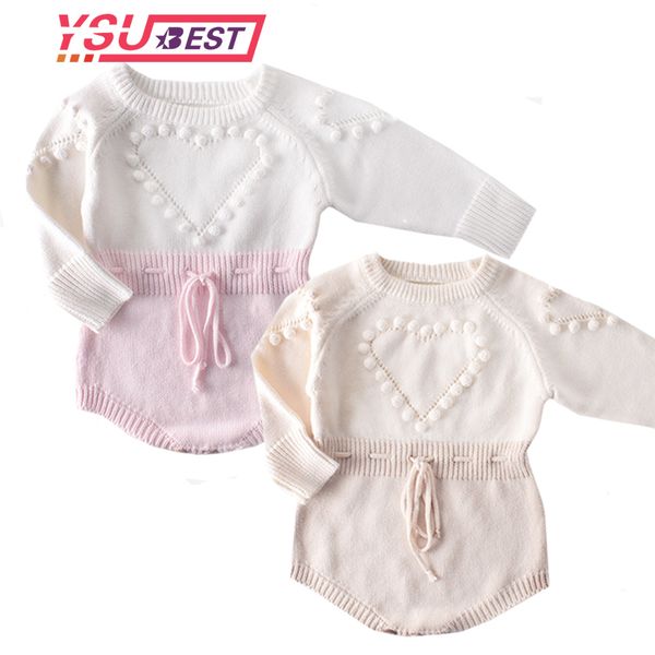 

new knitted autumn newborn clothes long sleeve pompom infant girl boy romper baby jumpsuit onesie overalls 201028, Blue