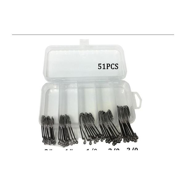 

50pcs 1 # 2 # 1/0 # 2/0 3/0 carbon steel crank hook set fishhook fishing hook with sto bbyxqw
