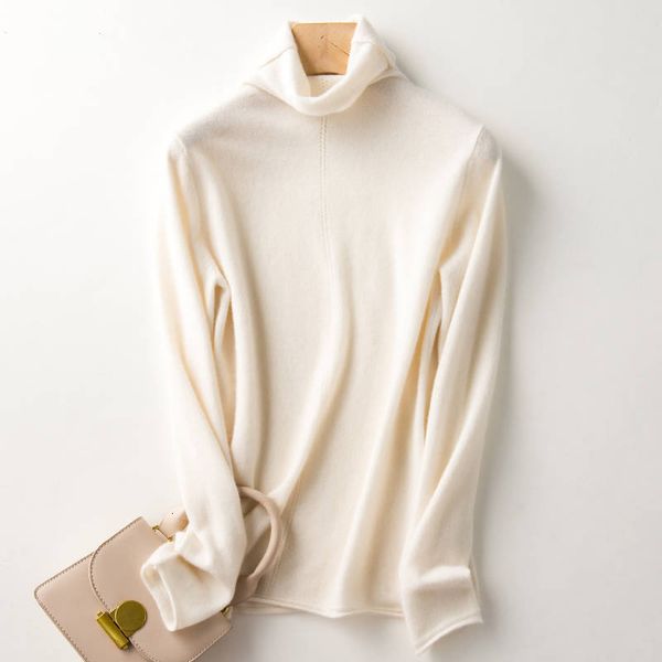 

2021 soft bodyguards for women doubled-down turtleneck thick 100% knitted wool warm sweater ladies pqeb, White;black