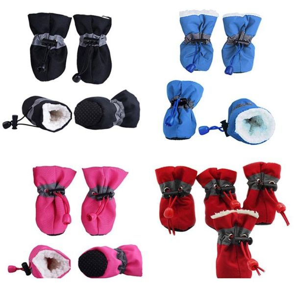 

4pcs antiskid puppy shoes pet protection soft-soled pet dog shoes winter waterproof puppy boots pet supplies dogs p jllgdx