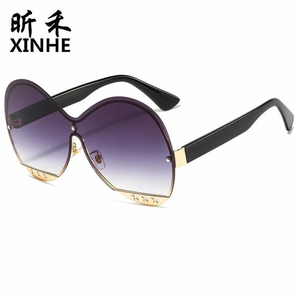 

new sunglasses glasses fashion women's frame metal no big or small fragrance inlaid with diamond, White;black