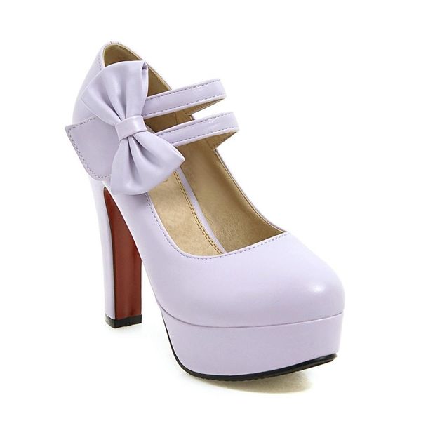

new fashion 2021 sweet high-heeled 12cm women's pumps big 34-47 wedding bowtie shoes 1 qdo7, Black