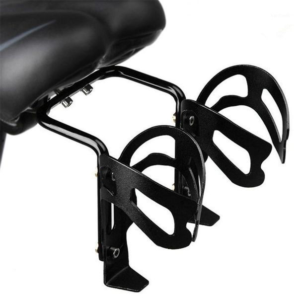 

water bottles & cages bike bottle holder converter bicycle aluminum alloy rear mount saddle-rail bracket for 2 cage holder1