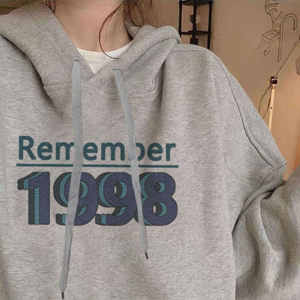 

hooded sweater women's autumn winter new korean version plush thickened harajuku bf style loose and versatile fashion, Black