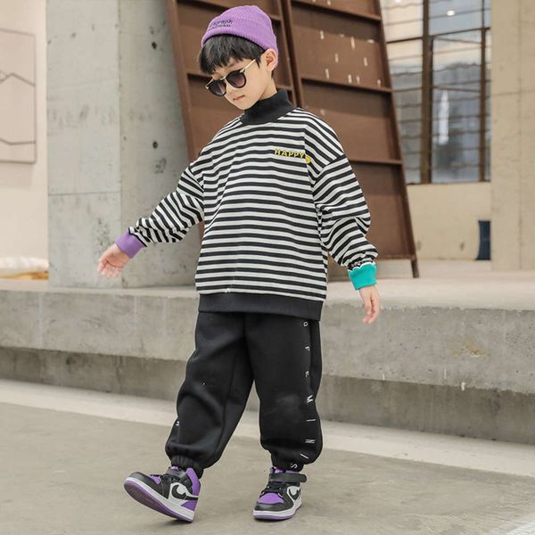 

boys' high collar plush autumn sweater and zhongda wear 2020 new winter underpants fashion children's bd76, Black