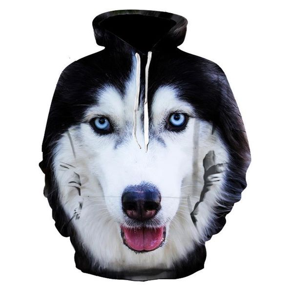 

new arrival men sweatshirt husky printed autumn and winter loose fit 3d mens hoodies women streetwear hoody harajuku, Black