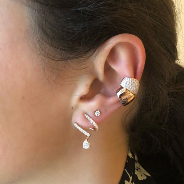

dangle & chandelier sparking bling cubic zirconia jewelry multi wrap tear drop cz earring 2021, Silver